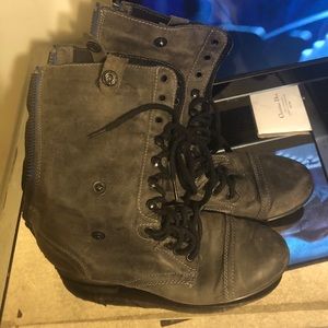 Steve Madden Black/grey combat boots